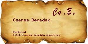 Cseres Benedek névjegykártya